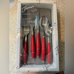 FIESTA!  Scarlet flatware.